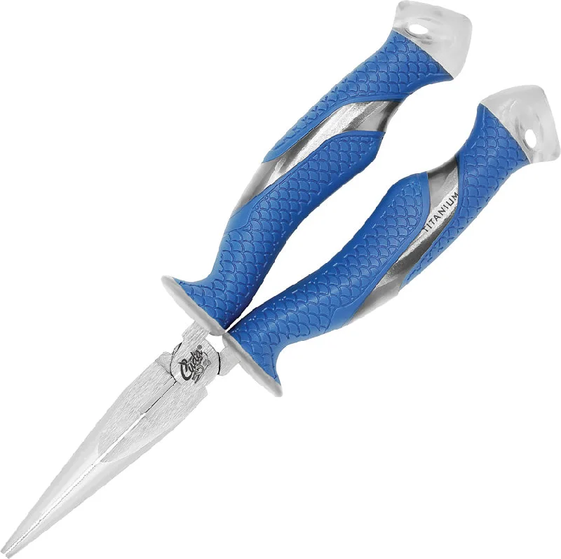 Camillus Cuda Blue Titanium Bonded High Carbon Steel Needlenose Pliers 18828