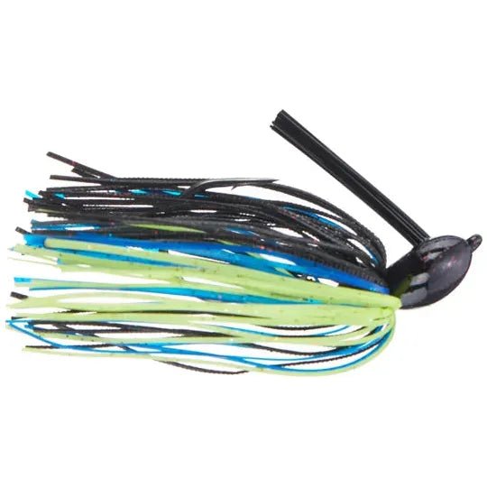 Berkley PowerBait Scented Silicone Skirt Flipping Jig 3/8 Oz Black/Blue/Chartreuse