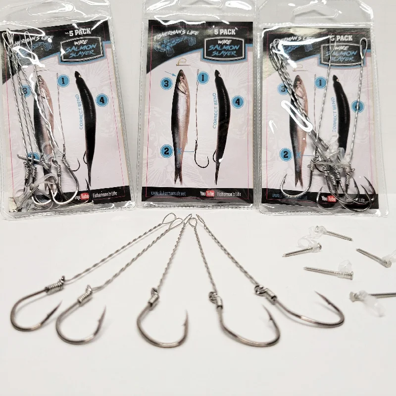 Cable Baiter 5 Pack W/ Nails: WIRE SALMON SLAYER Fisherman's Life®