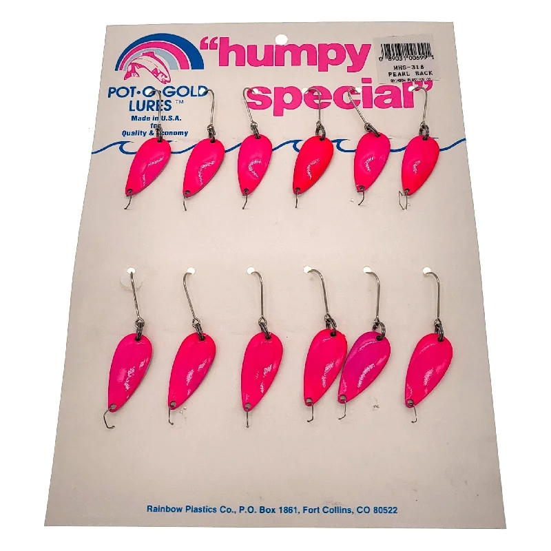 Pot-O-Gold Humpy Special Casting/Trolling Spoons 1/8 Oz Qty 12 Card Hot Pink