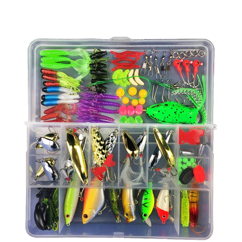 48Pcs Artificial Fishing Lure Fishing Baits Kit Set with Tackle Box