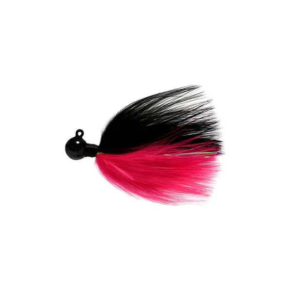 Hawken Fire Flies Marabou Flash Jig 1/4 Oz Black & Pink with Red Micro Light Stick