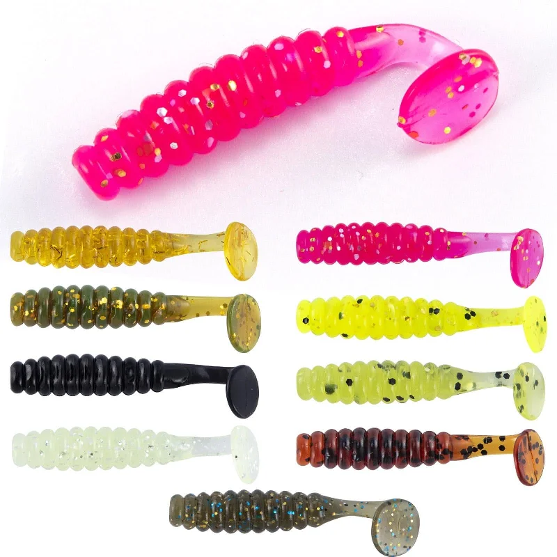 Dr.Fish 10 pcs Paddle Tail Soft Baits 1-1/2''