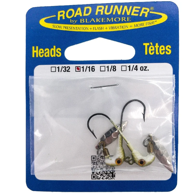 Road Runner Classic Jig Heads 1/16 oz Pumpkin Wht, 2 pk