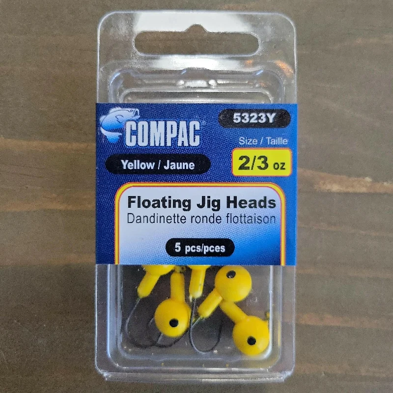 COMPAC Floating Jig Heads Yellow #2 hook 5/pk