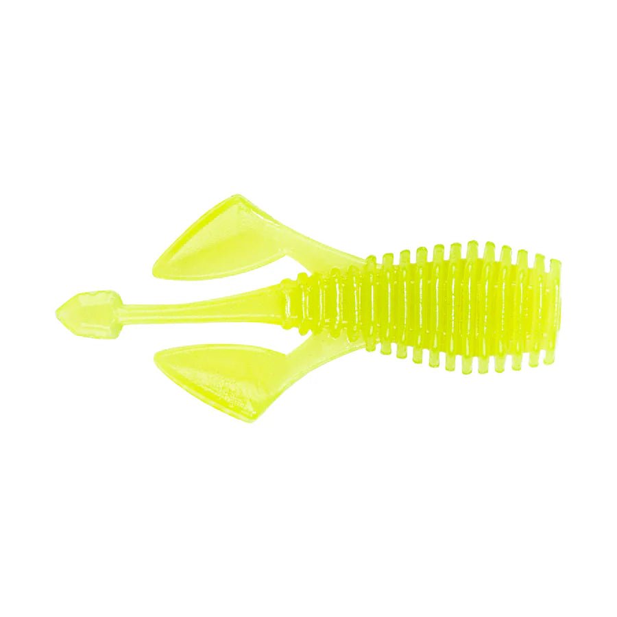 Lunkerhunt Micro Relic 1.5" Chartreuse Glow Qty 10