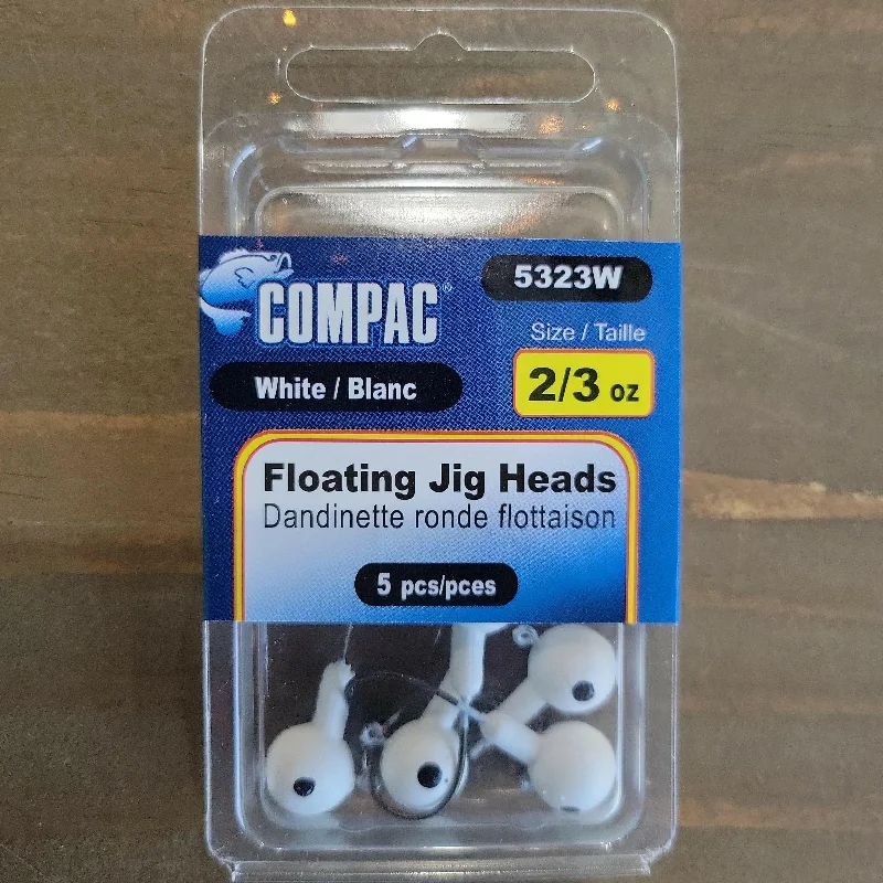 COMPAC Floating Jig Heads White #2 hook 5/pk