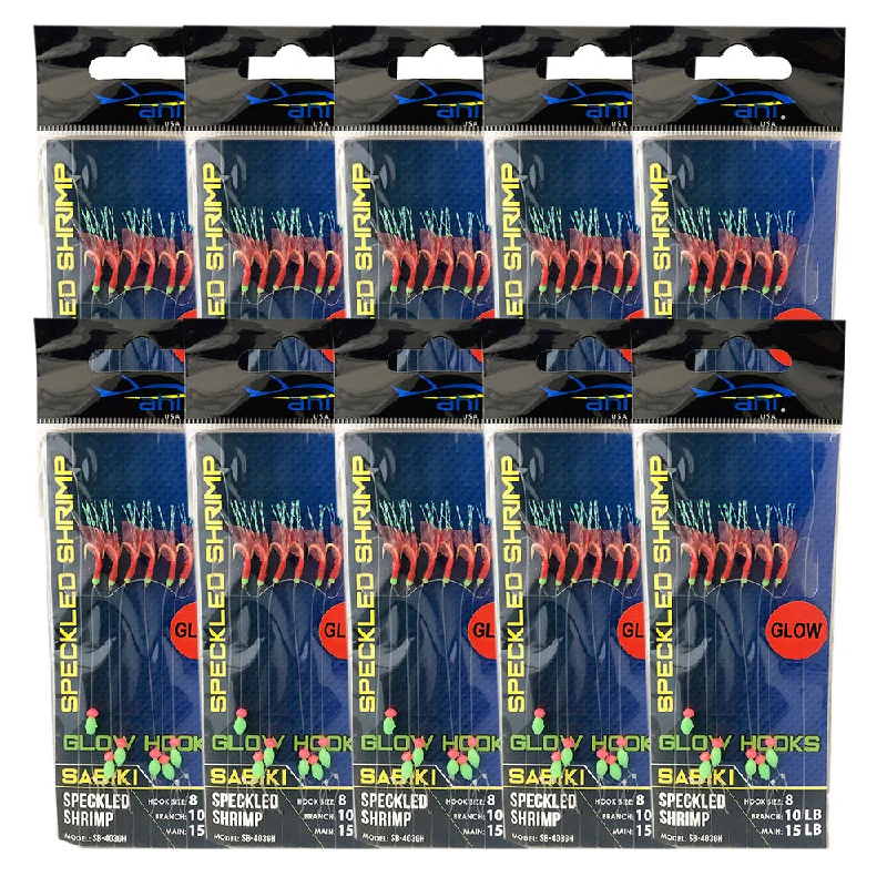 Glow Hook Speckled Shrimp Sabiki - 10ct