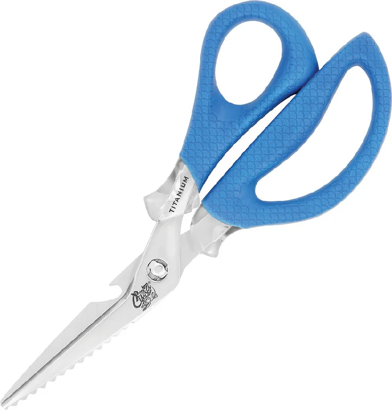 Camillus Cuda Blue Titanium Bonded Micro Serrated Marine Shears 18854