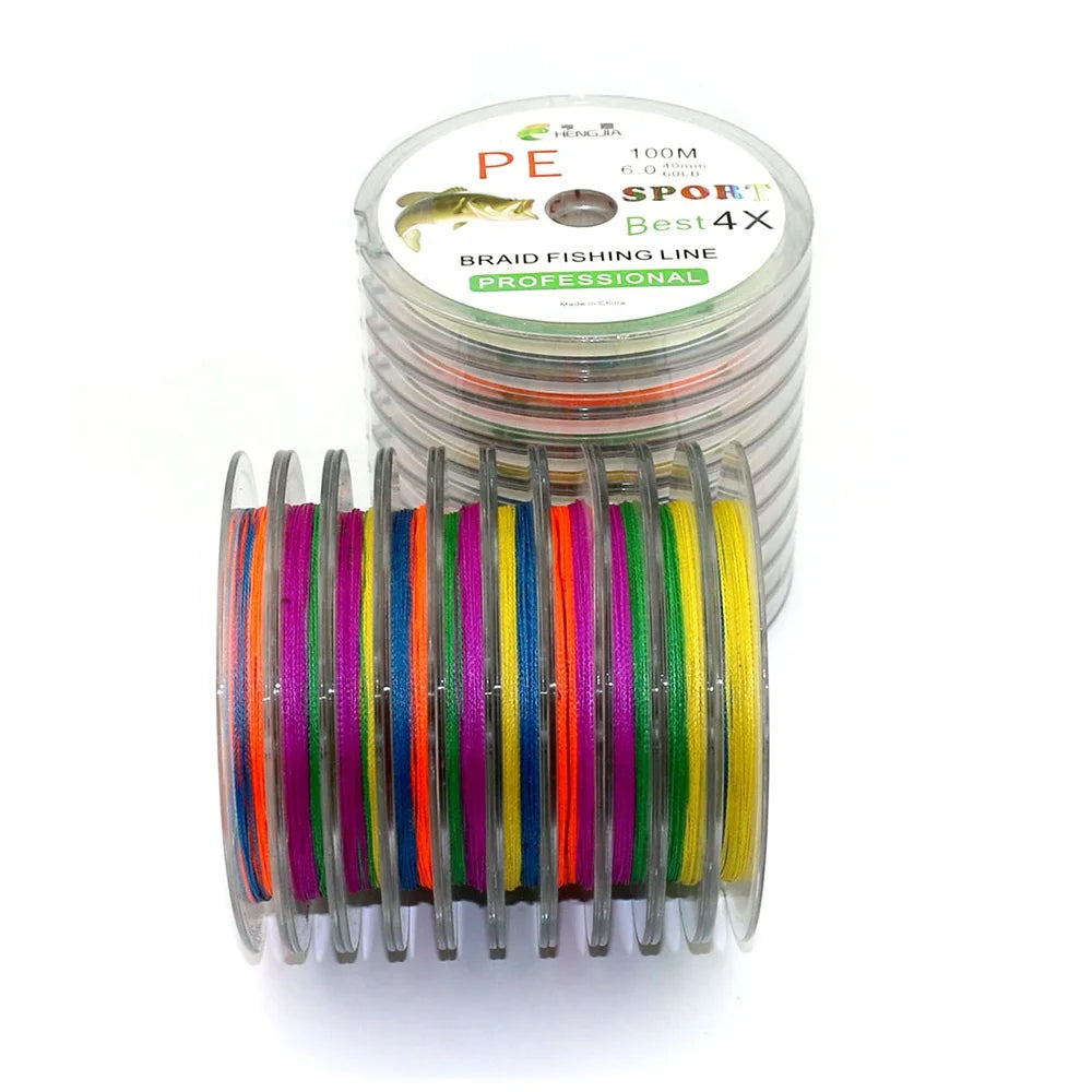 Lureswholesale® 15lb-80lb 5 colors mixed 100m PE Braided 4 Strands Fishing Line