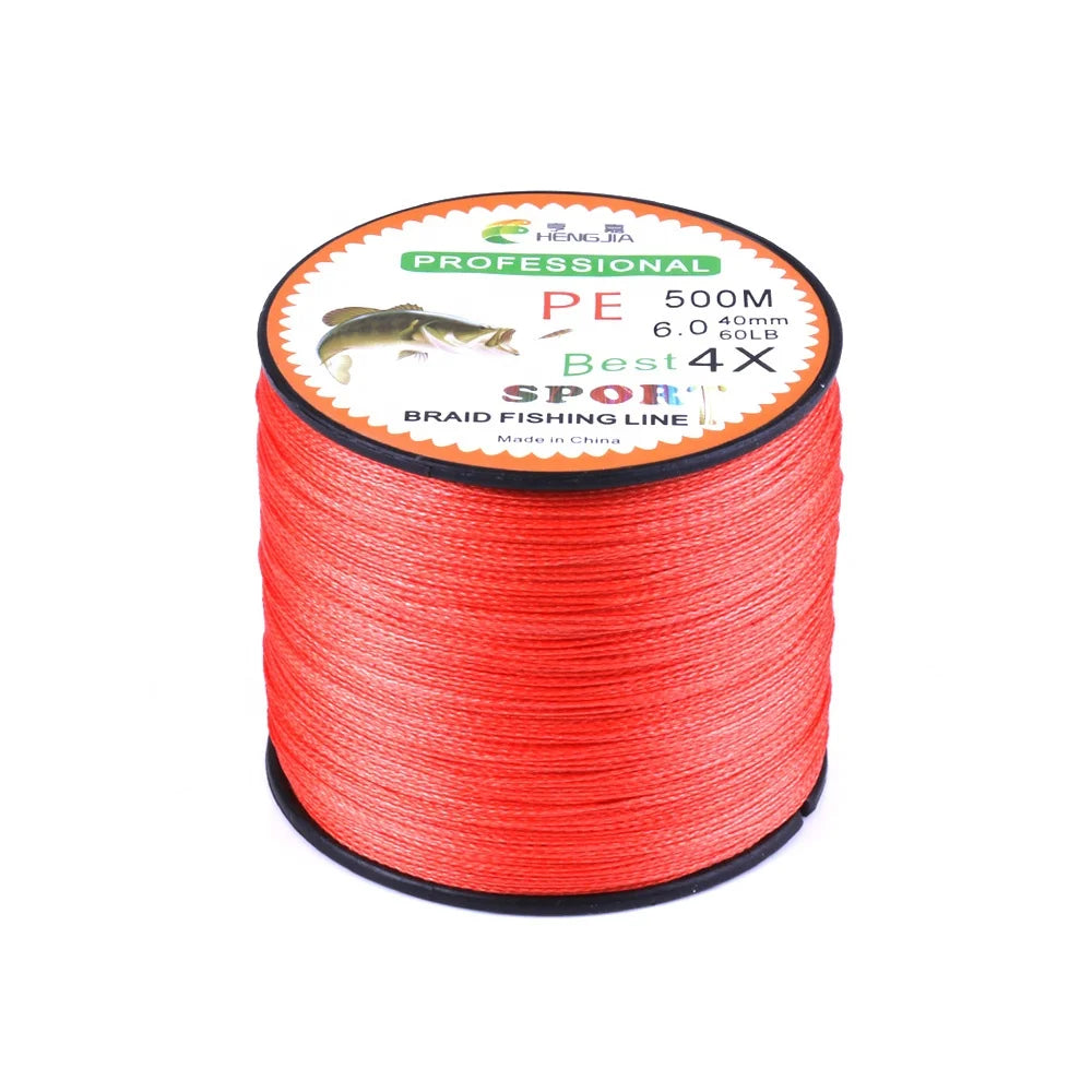 Lureswholesale® Red 4 Strands 500m PE braided fishing line