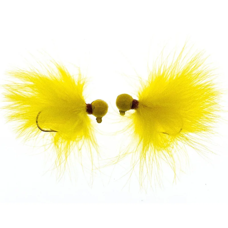 Better Baits Hand-Tied Marabou Jig 1/4 oz Yellow Qty 2