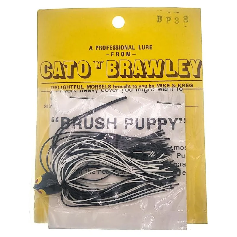 Cato "N" Brawley Crawling Jigs Brush Puppy 3/8 Oz Black/White