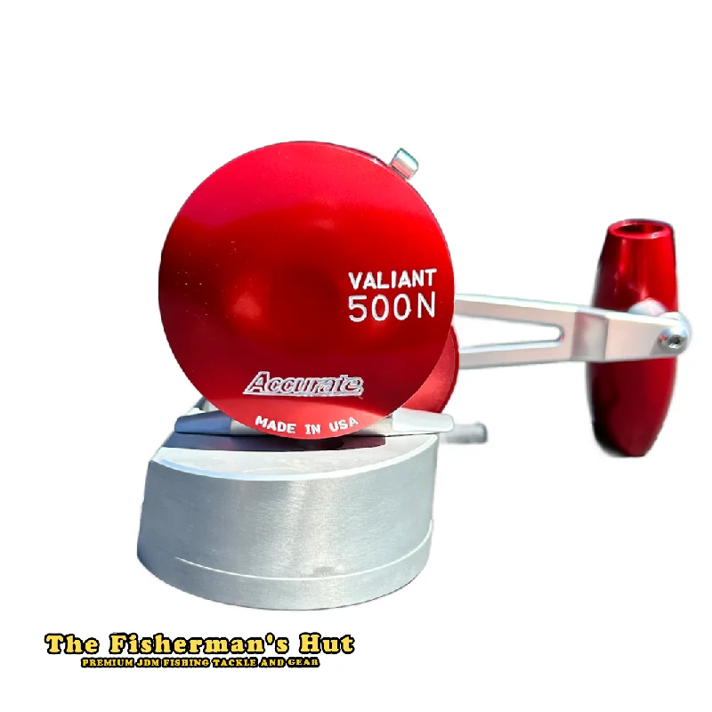 Slow Pitch Jigging Reel - Accurate - Valiant 500N SPJ Custom Red Silver