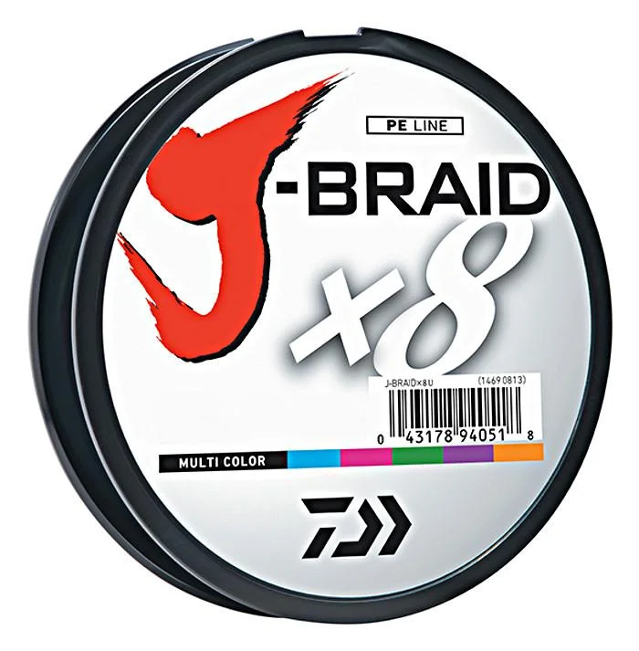 Daiwa J-Braid X8 Braided Line 165 Yards Multi-Color