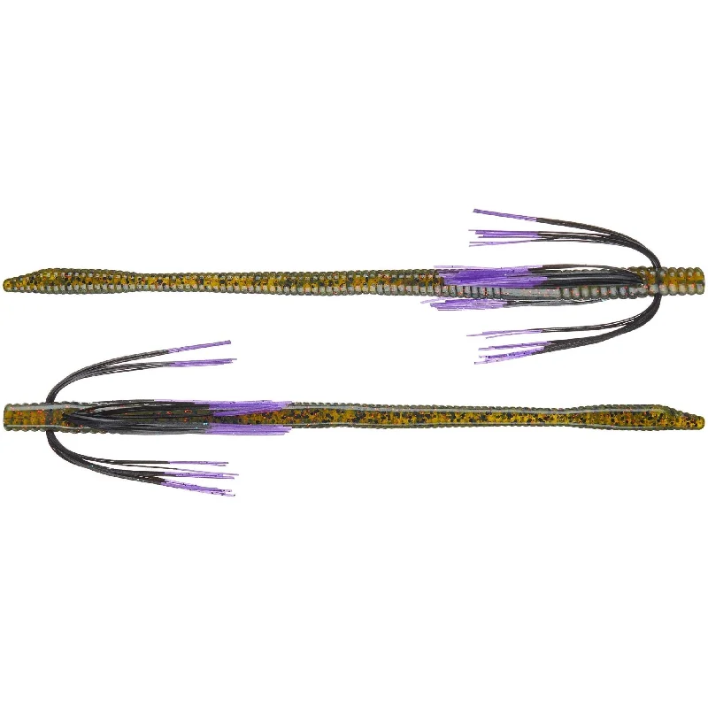 Tightlines UV Whisker Finesse Worm 6" Watermelon Red Flake with Purple Tip Qty 5