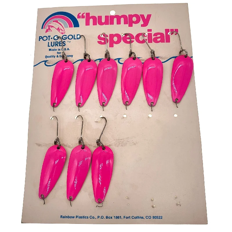 Pot-O-Gold Humpy Special Casting/Trolling Spoons 1/2 Oz Qty 9 Card Hot Pink