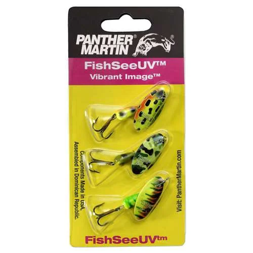 Panther Martin FishSeeUV Spinner Kit #4 Qty 3 Assorted