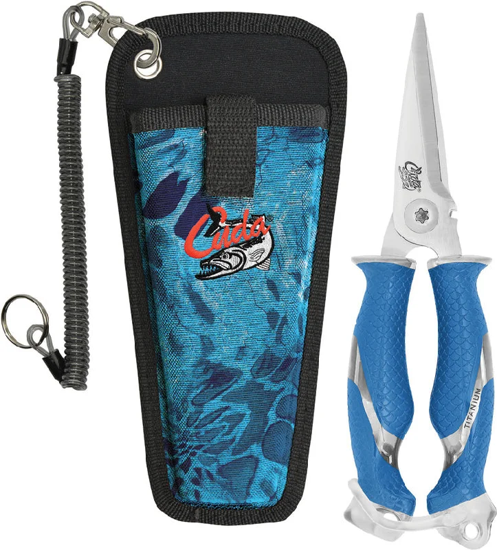 Camillus Cuda Fishing Brand Blue Stainless Snip w/ Camo Belt Sheath 23010