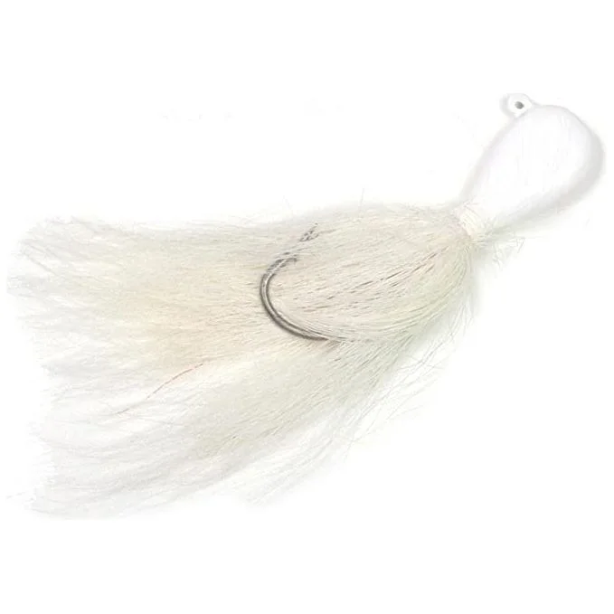 Sea Striker Bucktail Bean Jig 1/2 Oz 2/0 Hook White Head/White Qty 2