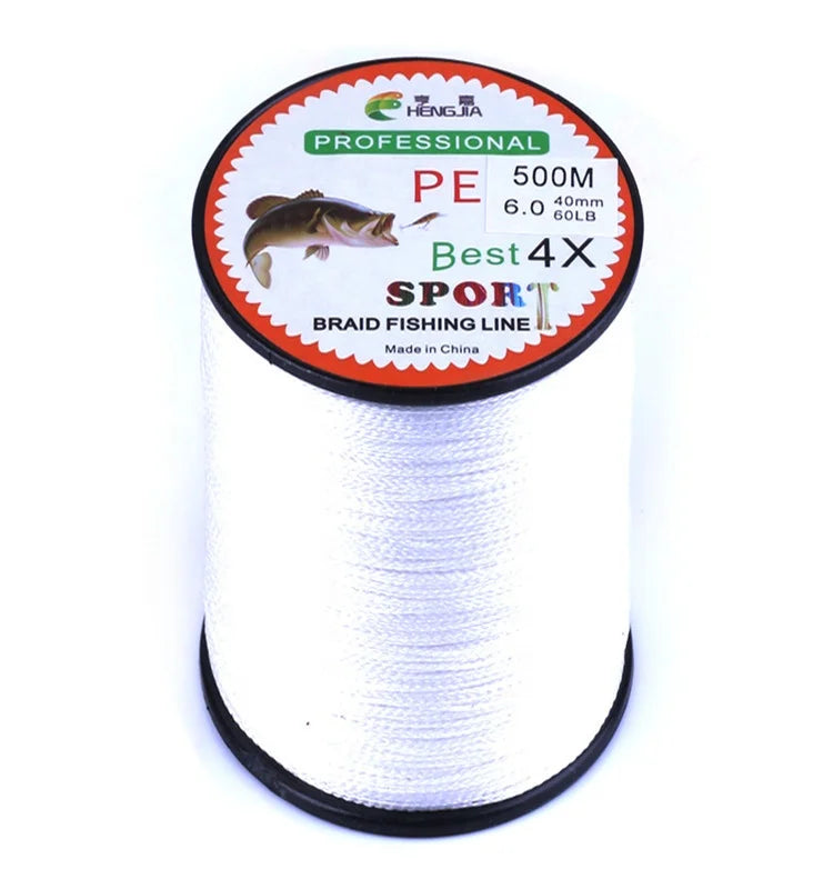 Lureswholesale® White 500 meters 15-80LB strength 4 strands PE braided fishing line