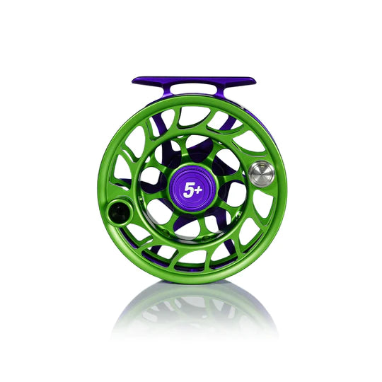 Hatch Custom Iconic 5 Plus Reel, The Jokester, Large Arbor - Green/Purple