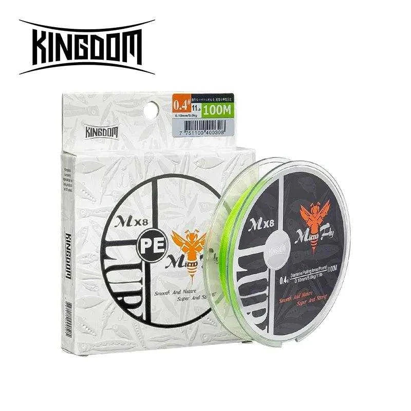 Kingdom Micro Fly 100M 150M Braid PE Fishing Line 8 Strand 0.2#/0.4#/0.6# 9-12LB Far Casting Distance Super Stiff&Strong