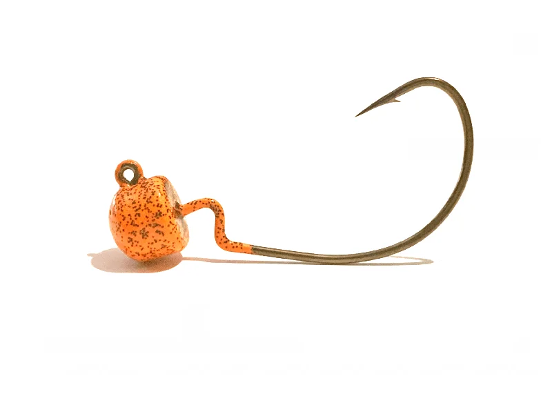 Orange Crush EWG Ned Rig Jig Heads 3pk