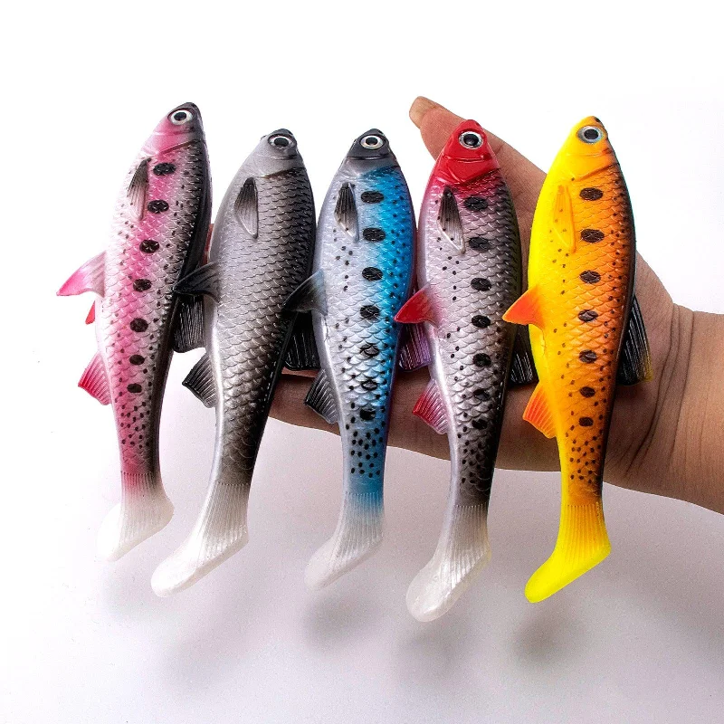 Dr.Fish 2 pcs Large Soft Plastic Paddle Tail  Lures 6.1"